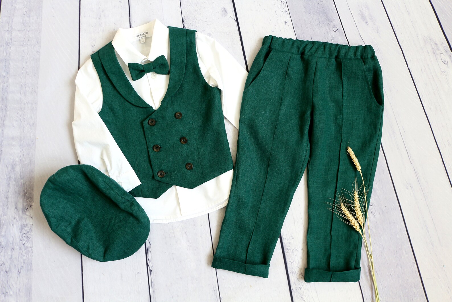 Boys Green Trousers Toddler Classic Pants Children Chino Etsy