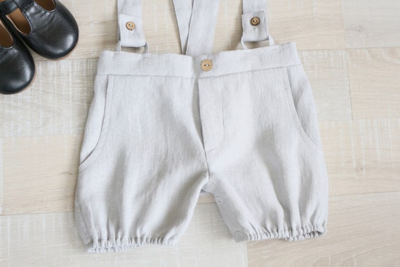 Baby Bloomers Grey Shorts for Boys Suspender Shorts Panties