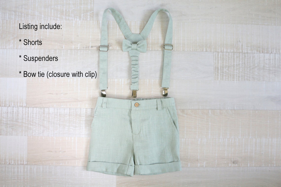 Toddler Boy Shorts Braces and Bow Tie Set Boys Short Set Etsy