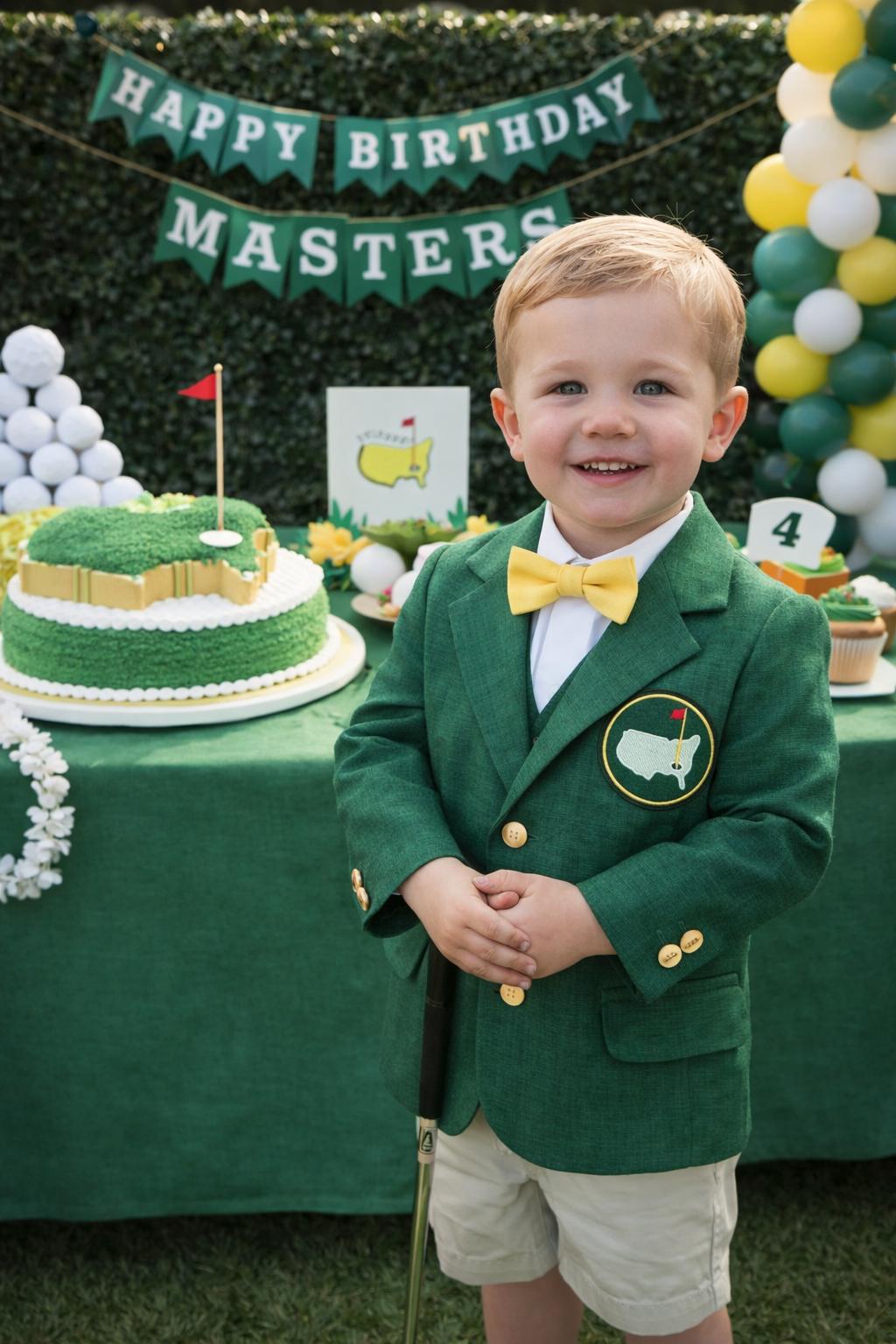 Little golfer jacket, Green Blazer for Boys, 1st Birthday blazer