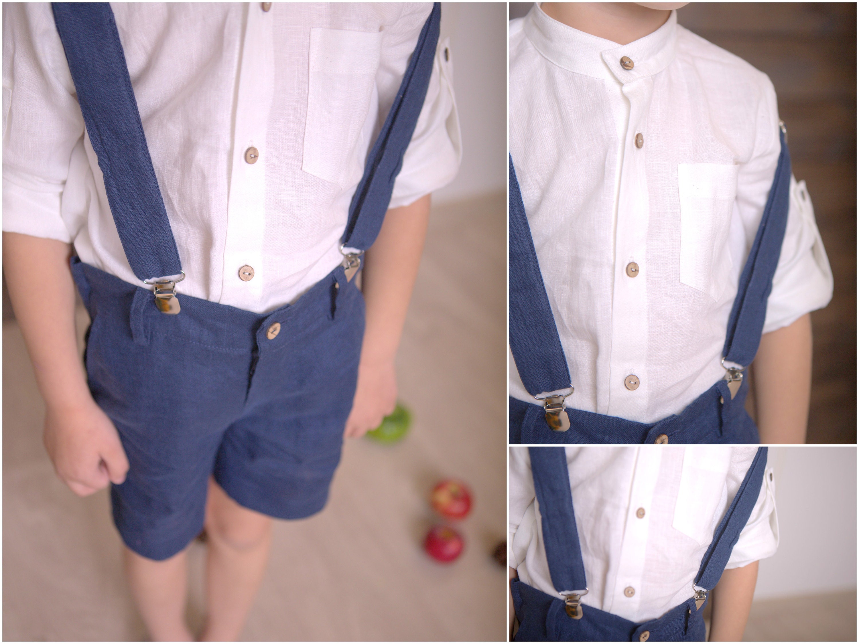 Toddler boy shorts braces and bow tie set Boys short set Etsy