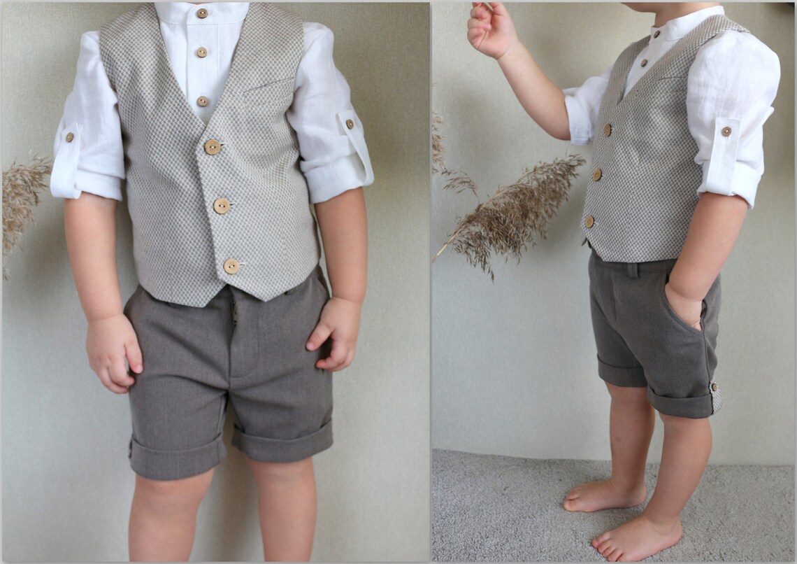Page boy brown suit set toddler classic outfit baptism boy Etsy