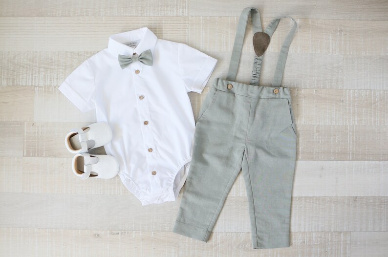 Baby Boy Green Suit Set A Dress Shirt for Boy Baptism Gown Etsy