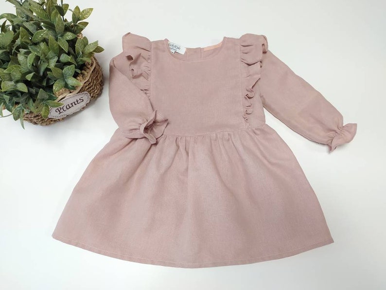 Sage Green Dress A Girls Ruffle Baby Garment Toddler Flower Etsy