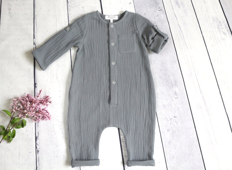 Baby Muslin Romper 1st Birthday Outfit Muslin Overall Girls Etsy