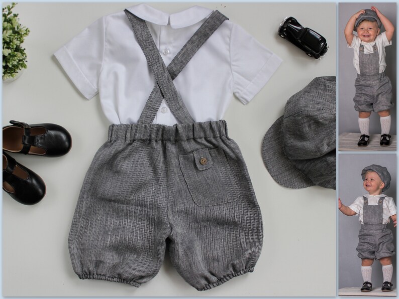 baby boy linen overalls