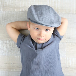 Boys flat hat, Newsboy linen hats, Toddler page boy linen flat cap,Herringbone, Fathers day hat