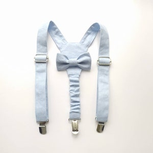 Boys suspenders with bow tie, Dusty rose straps and fly, Ring bearer toddler braces image 3