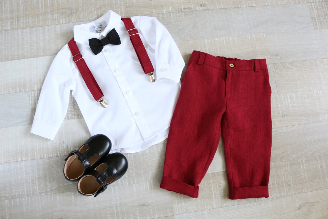Page Boy Outfit Toddler Shirt Pants Fly Straps Ring Etsy