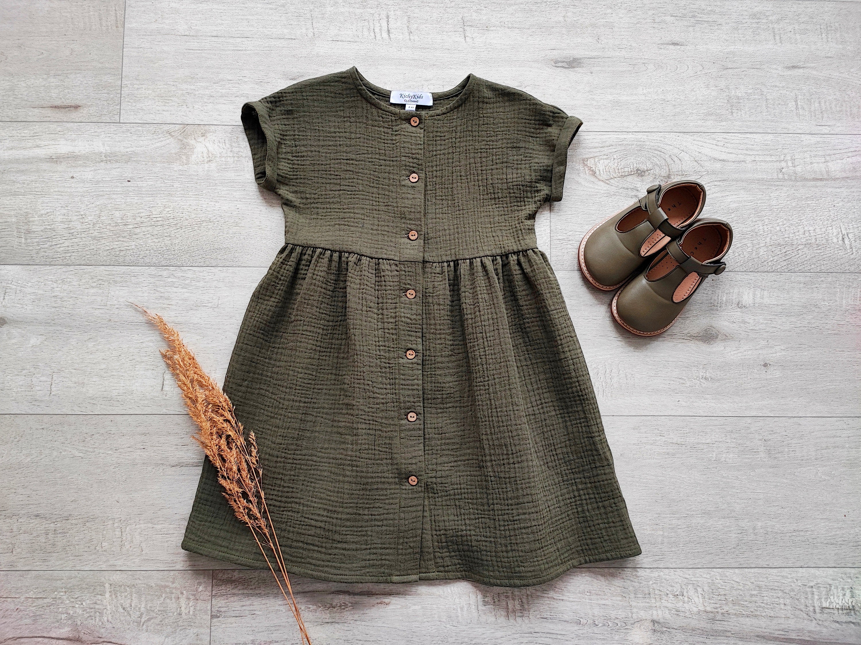 Girls khaki dress sales