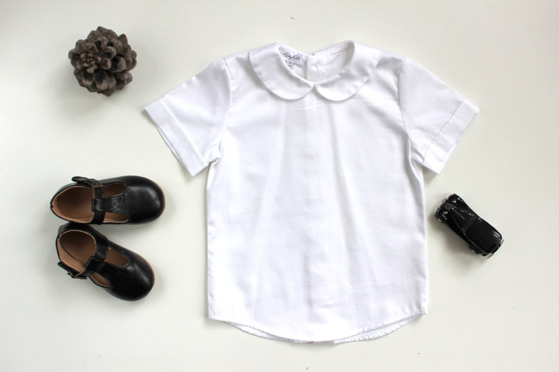 Baby White Peter Pan Collar Shirt Baptism Outfit Bubi Collar Etsy