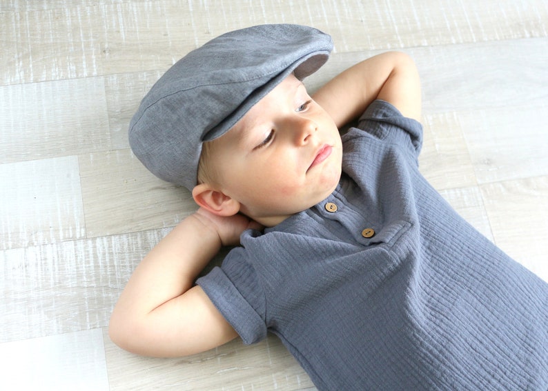 Boys Flat Hat Newsboy Linen Hat Ring Bearer Hat Toddler Page Etsy