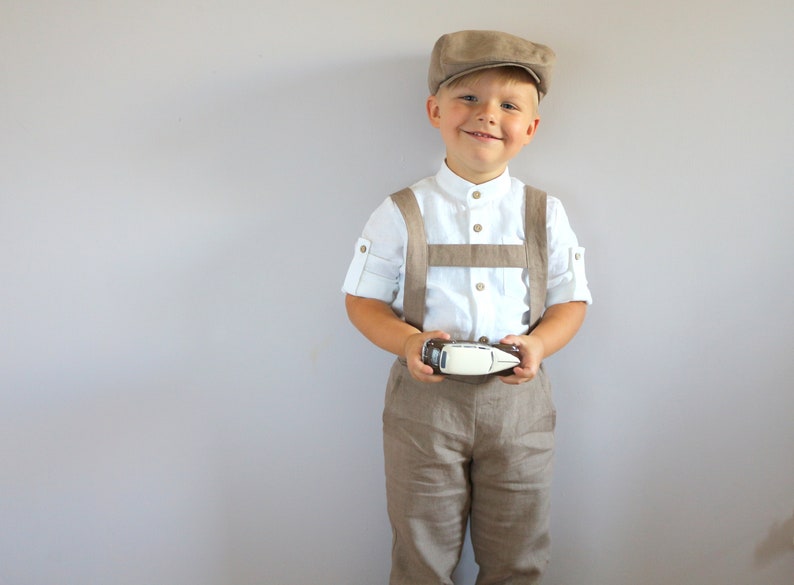 Page Boy Outfit A Trousers With Braces Flat Cap Mandarin Etsy