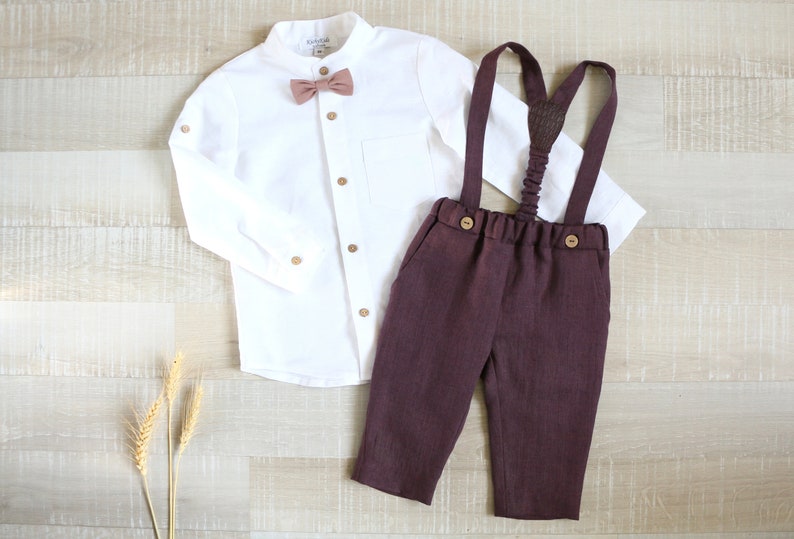 Page Boy Sage Green Suit Set Baby Linen Carrier Pants Etsy