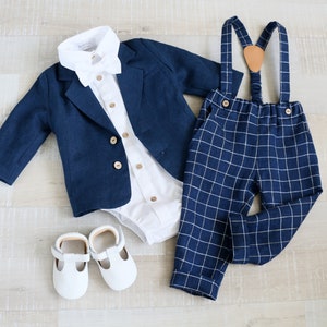 Baby boy pants suit set a, Christening  outfit, blazer