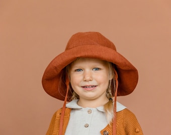 Girls linen sun hats, Paloma hat, Toddler  summer hat, Breathable linen summer hat