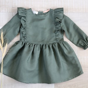 Sage Green Dress A Girls Ruffle Baby Garment - Etsy