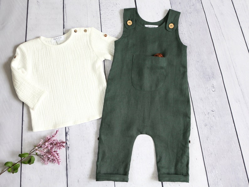 Baby linen overalls Romper infant jumpsuit Baptism bodysuit Etsy
