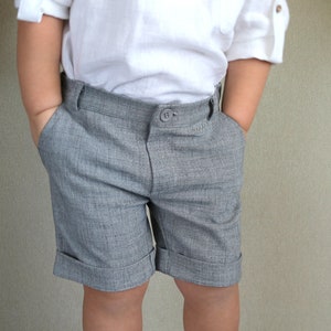 Chicos lino corto bermudas Page boy bermudas naturales Ring | Etsy España