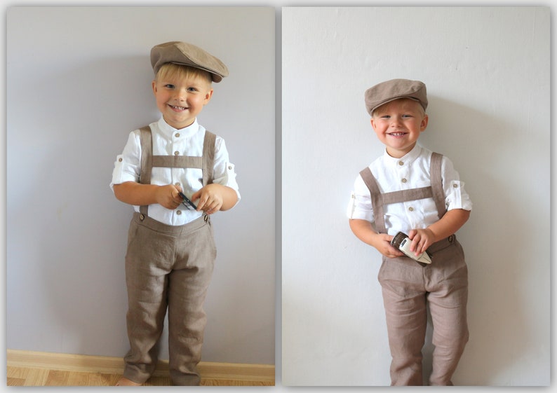 Page Boy Outfit A Trousers With Braces Flat Cap Mandarin Etsy