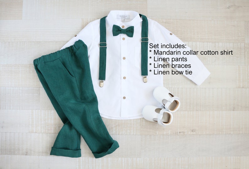 Page Boy Emerald Green Suit Toddler Shirt Pants Fly Etsy