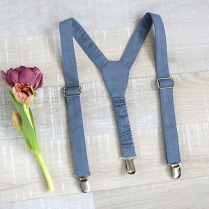 Boys suspenders with bow tie, Dusty rose straps and fly, Ring bearer toddler braces image 2