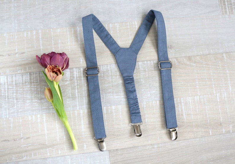 Boys suspenders with bow tie, Dusty rose straps and fly, Ring bearer toddler braces image 2