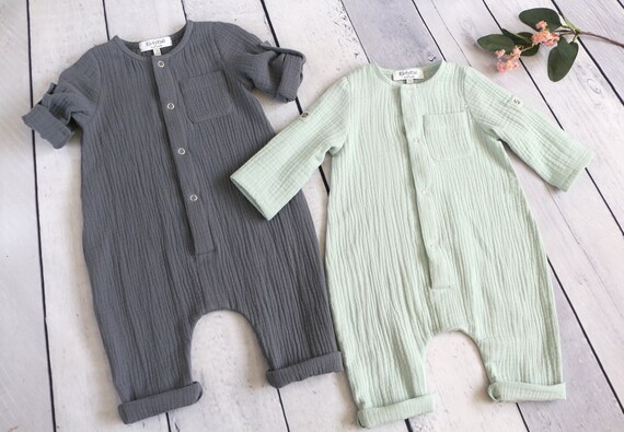 baby boy muslin romper