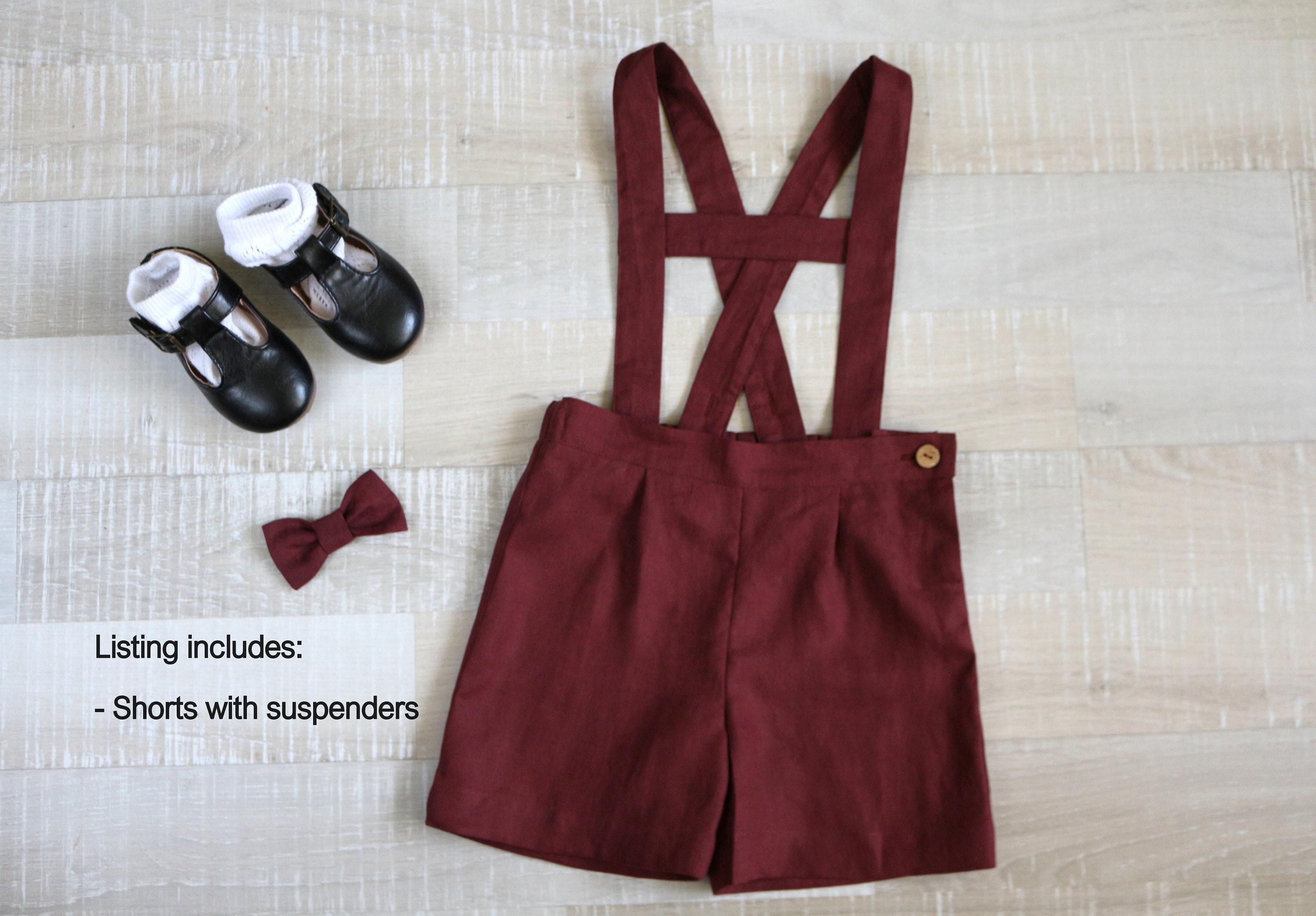 Boys sage green shorts shorts with suspenders ring bearer Etsy