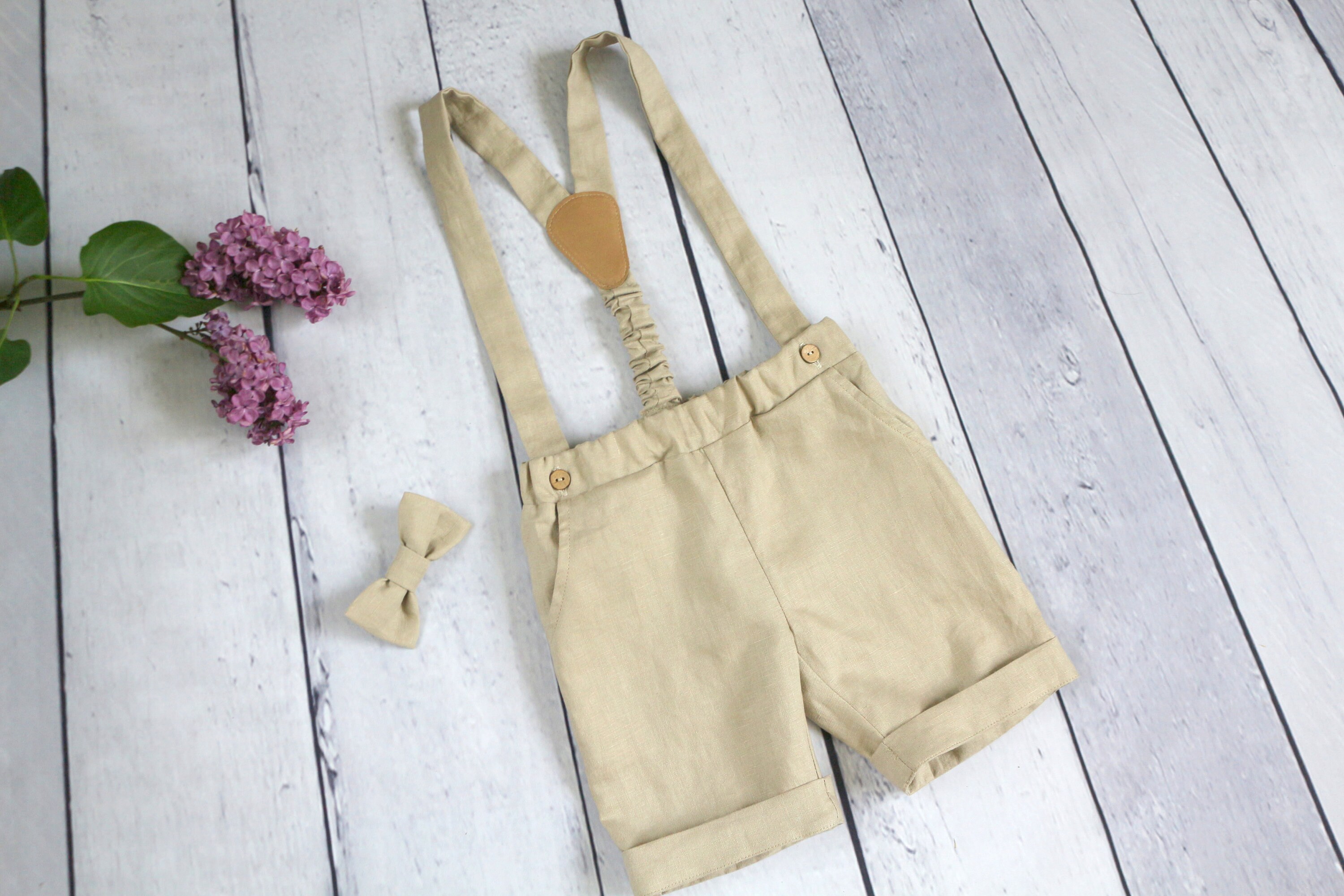 Baby boy brown carrier shorts bow tie toddler shorts with | Etsy