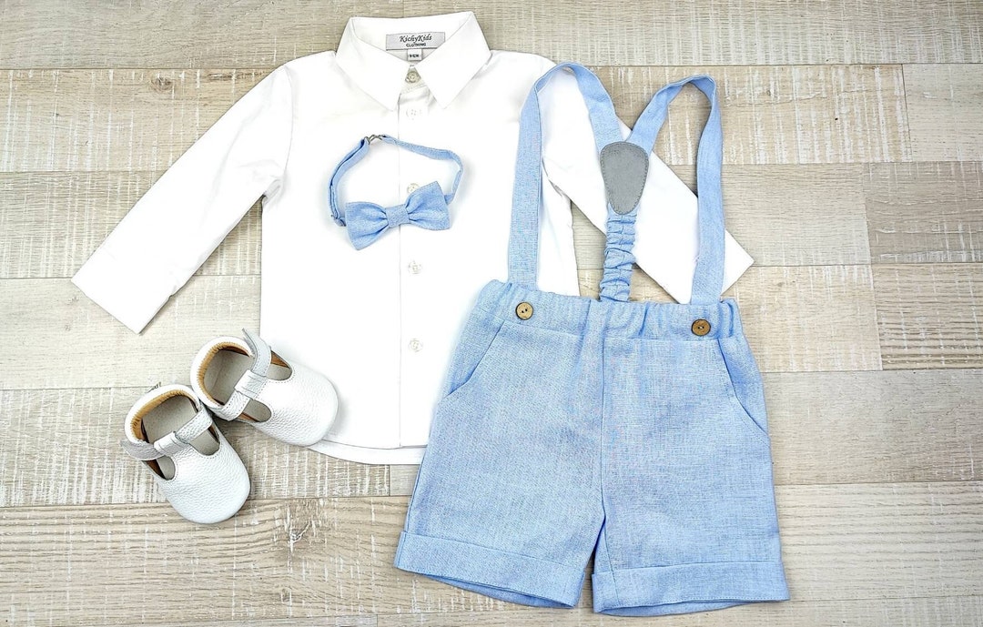 baby boy blue hole in one short playsuit