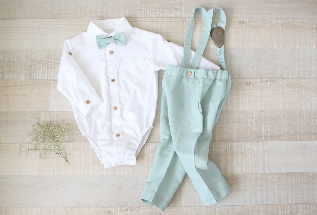 Baby Boy Mint Green Suit Set A Baptism Outfit for Boys Etsy