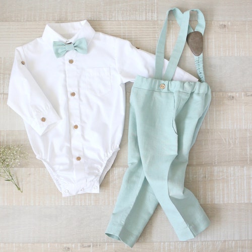 Mint Green Baby Boy Wedding Outfit Baptism Suit Christening Etsy
