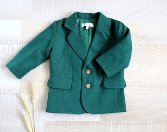 Green jacket, birthday linen blazer, forest green golf jacket