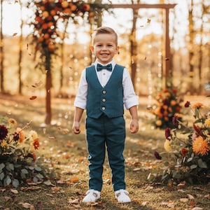 Boys wedding suit set, Toddler formal outfit, Ring bearer classic suit image 1