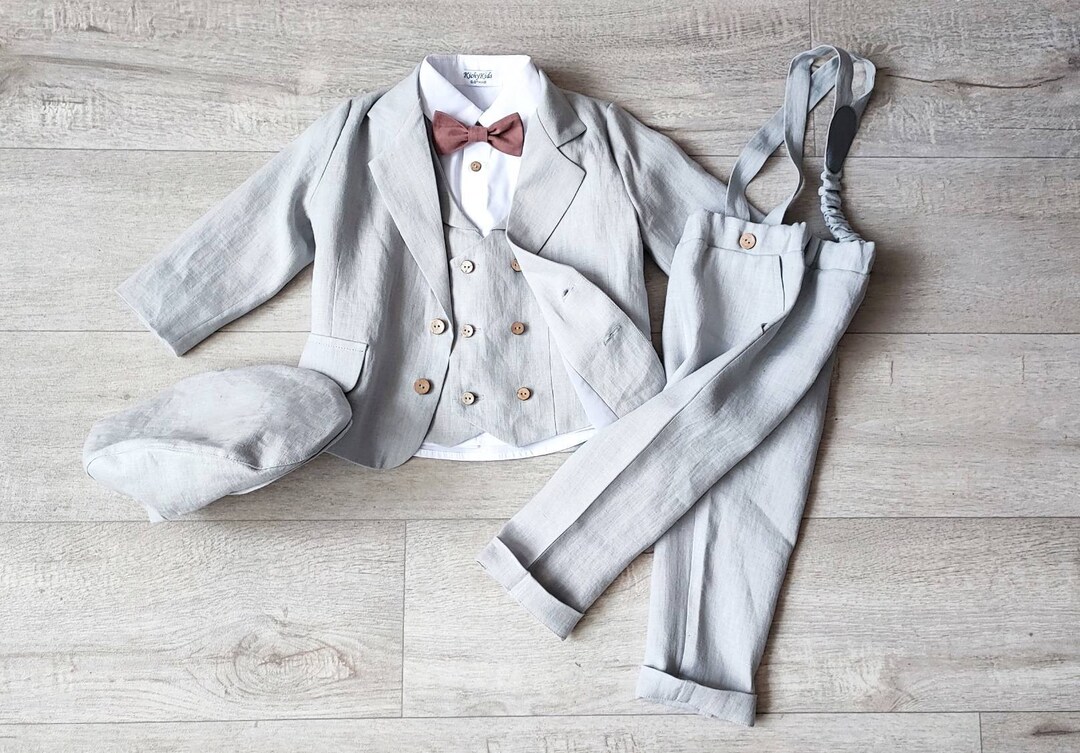 Ring Bearer Light Gray Outfit A, Suit for Baby Boy Etsy