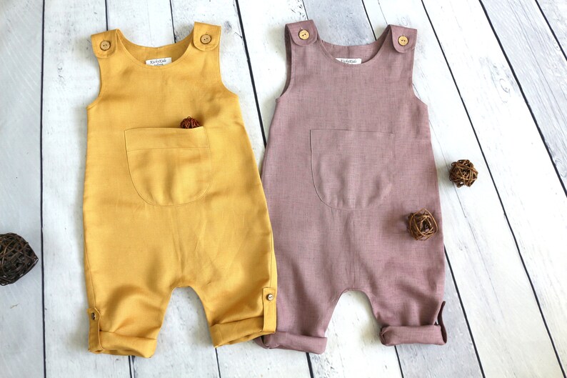 Baby linen overalls Romper infant jumpsuit Baptism bodysuit Etsy