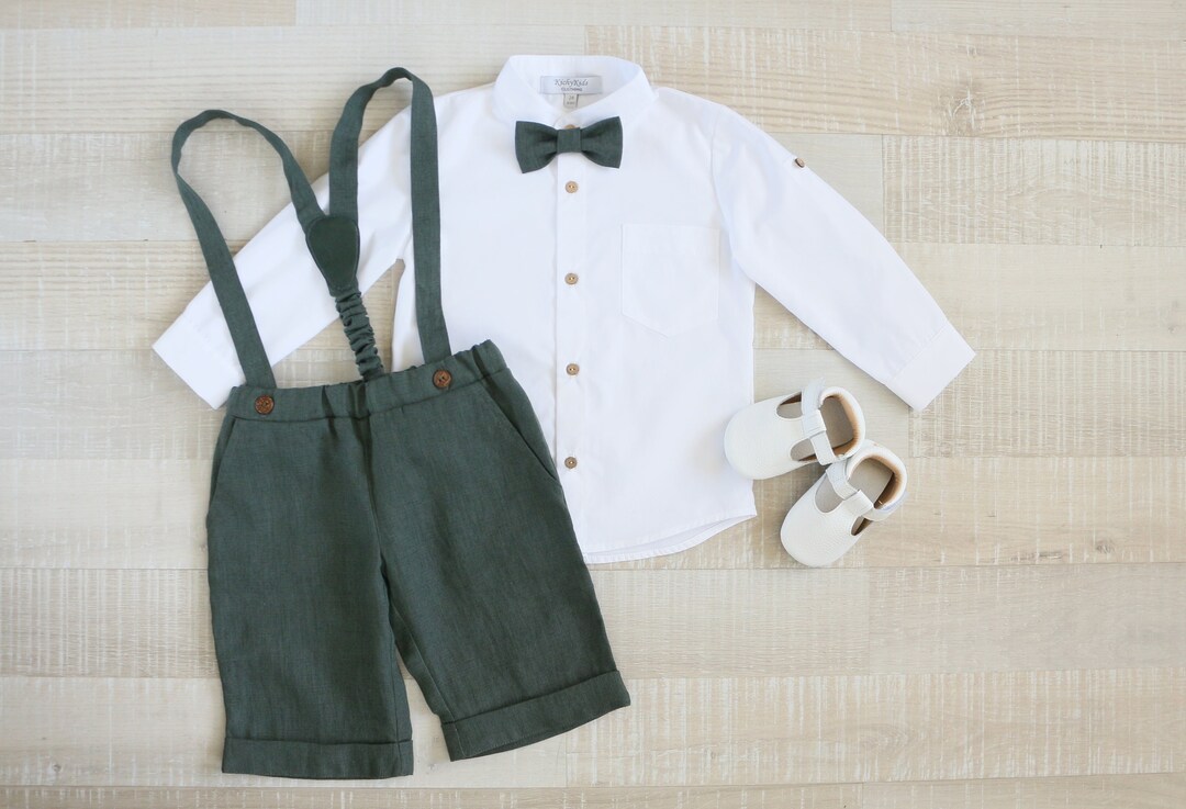 Page Boy Short Suit Set Baby Linen Carrier Shorts Toddler Etsy