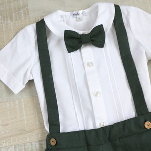 Boys carrier shorts, Ring bearer suit set, cotton shirt, Baby blessing clothes image 3