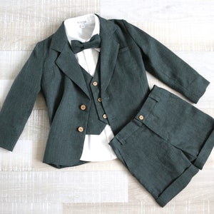 Boys wedding suit a, green blazer, ring bearer outfit a, suit for baby boy