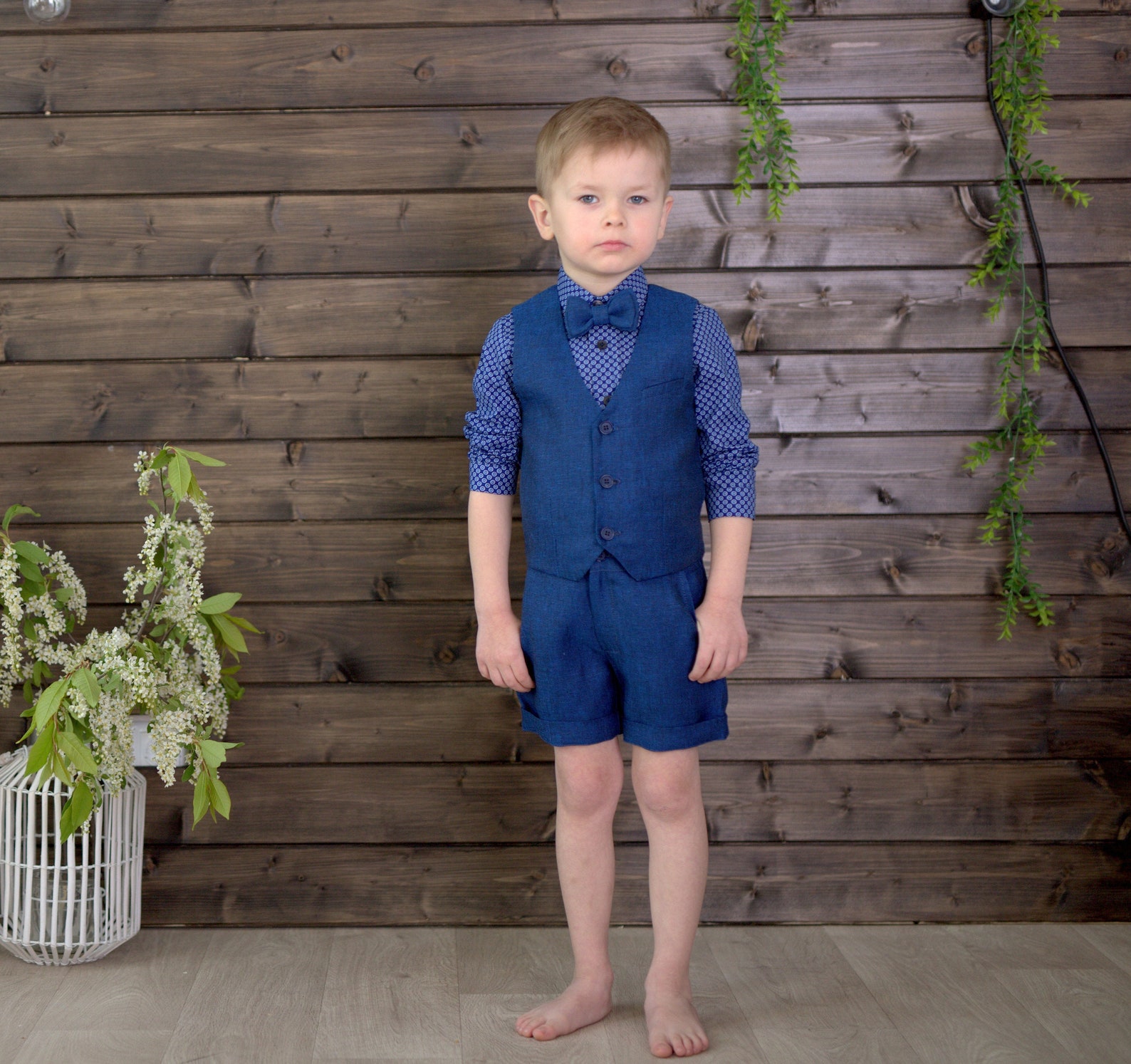 3T Turquoise Toddler Vest Linen Shorts Wedding Set Blessing Etsy