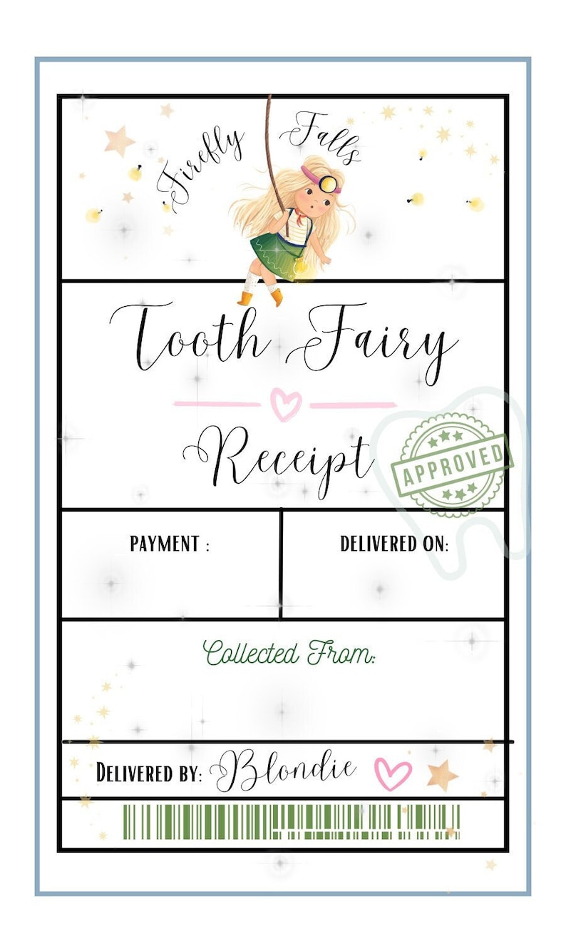 TOOTH FAIRY RECEIPTS Tooth Fairy - Il 794xN.4720895185 999h 