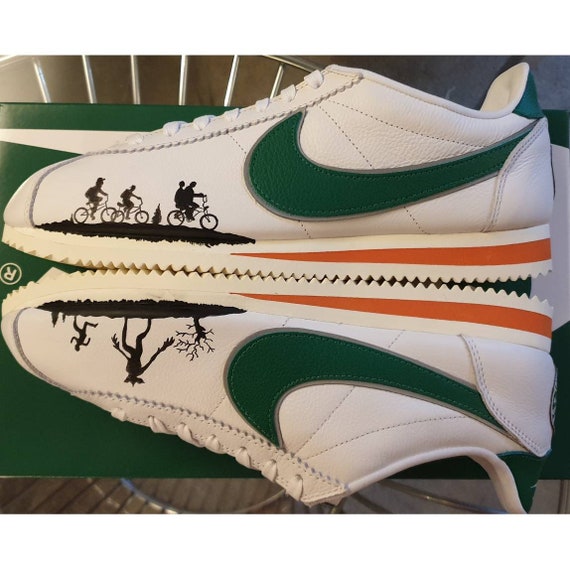 Hand Painted Limited Run Nike Cortez X Hawkins High Sneakers. 