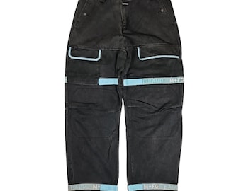 Vintage Marithe Francois Girbaud MFG denim Baggy jeans size 34 1990s Y2K Denim hip hop rapper style Rap streetwear Shuttle Tape Straps pants