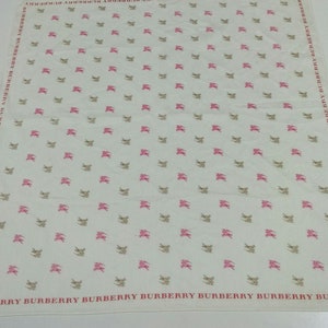 Vintage Burberrys cotton handkerchief 19 x 19 Inches Monogram Logo Traditional British accessories bandana pocketsquare