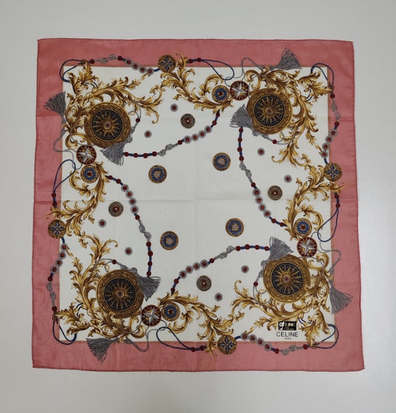 Vintage CELINE 90s Cotton Large Handkerchief 20 X 20 Inches Vintage CELINE 90s Cotton Large Handkerchief 20 X 20 Inches