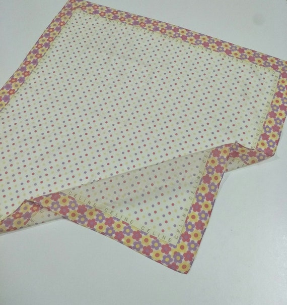 Vintage CELINE 90s cotton Large handkerchief 22 x 