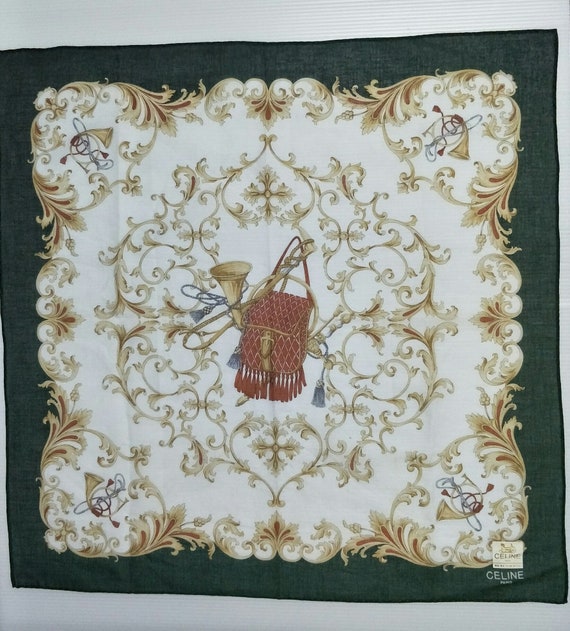 Vintage CELINE 90s cotton handkerchief 18 x 18 In… - image 2