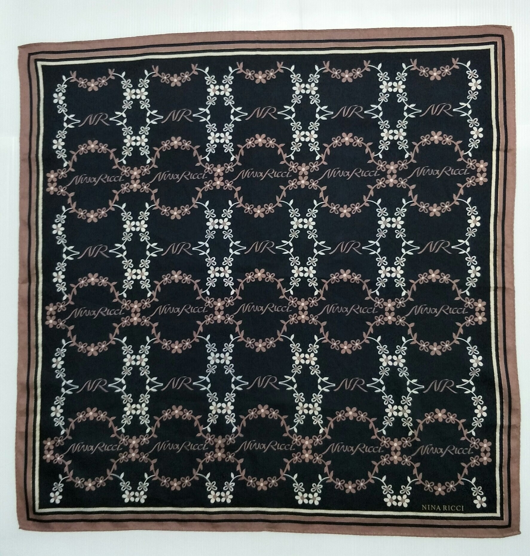 Vintage NINA RICCI Large Collection Hanky Floral Motive