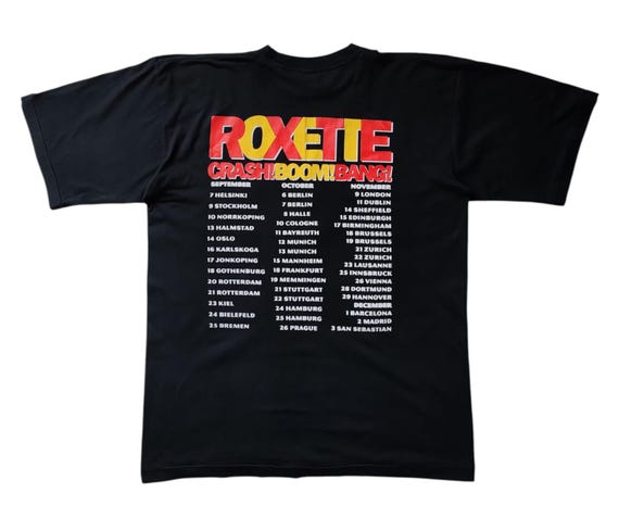Rare 90s ROXETTE Crash! Boom! Bang! European Tour Vintage T Shirt